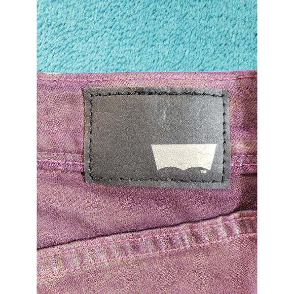 Levis Jeans Sz 11 Womens Purple Pants Stretch Mid Rise Denim Juniors Jegging - Picture 14 of 15